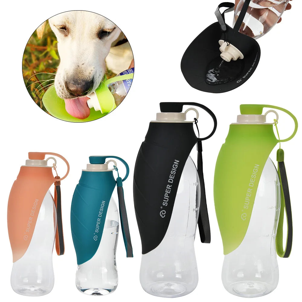 580ml Dog Water Bottle for Small Medium Dogs Cats Hiking Leakproof Foldable Durable Drinking Bowls Chihuahua French Pet Suppliws