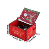 Red Merry Christmas Theme Music Box Carving Wooden Hand Crank Music Box Santa Claus New Year Christmas Gift for Children Gifts