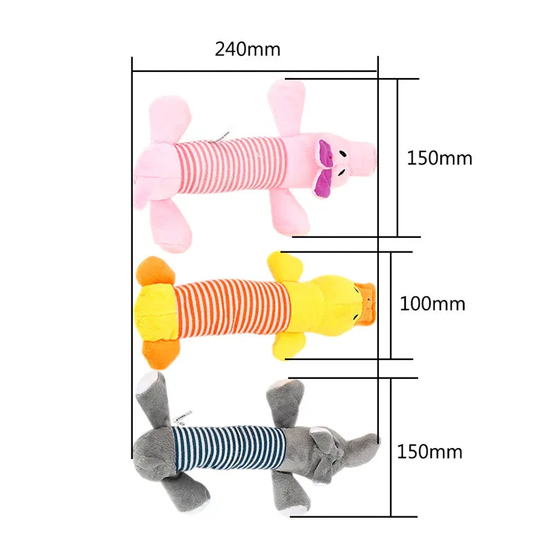 Indestructible Large Dog Sound Squeaky Toys Animals Shape Pet Soft Plush Chew Molar Training Toy Puppy Bite Teeth Dental Toys