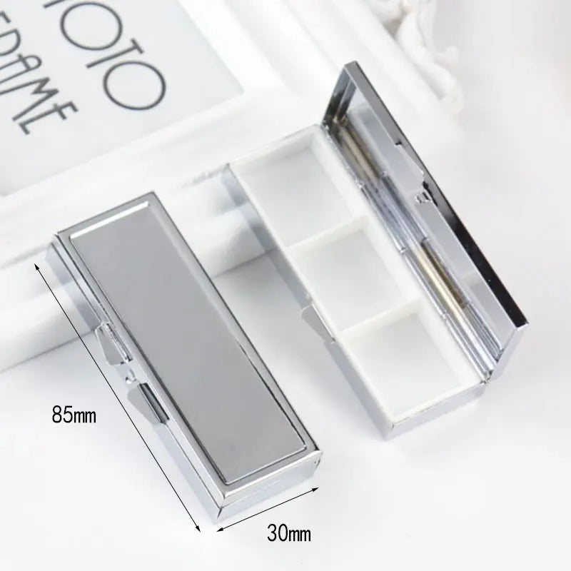 1pc Pill Box Case Splitter Tablet Storage Organizer Medicine Travel Essential Metal Pill Container Box Accessories 12 Styles