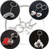 50/500pcs Stainless Steel Metal Blank Keyring Keychain Split Rings DIY Keyfob Keys Ring Lobster Clasp Key Pendant Chains Buckles