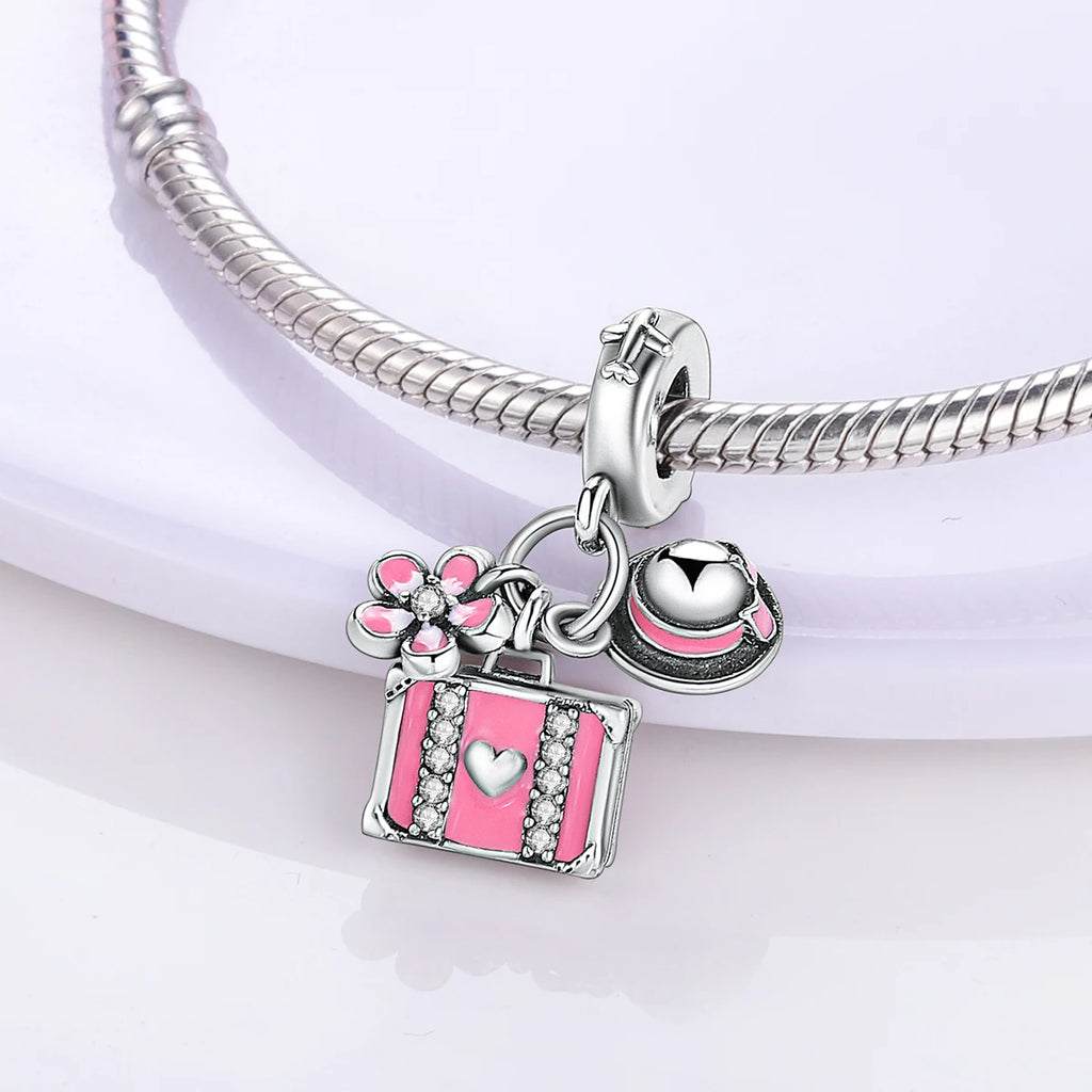 Silver Plated Charms Graduation Campus Mortarboard Beads Fit Original Pandora Bracelet Diy Pendants Jewelry Gift