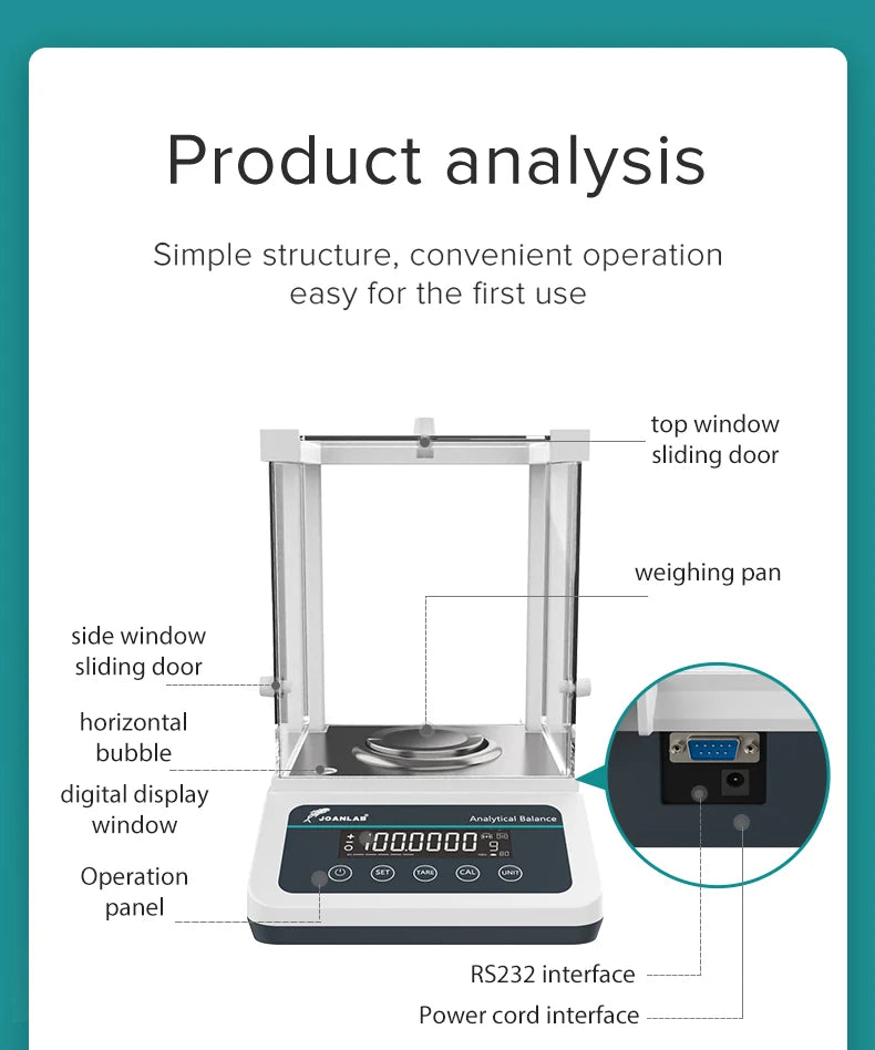 Laboratory Scales Analytical Balance Digital Microbalance Precision Electronic Balance Scale 120g 220g Range 0.0001g Resolution