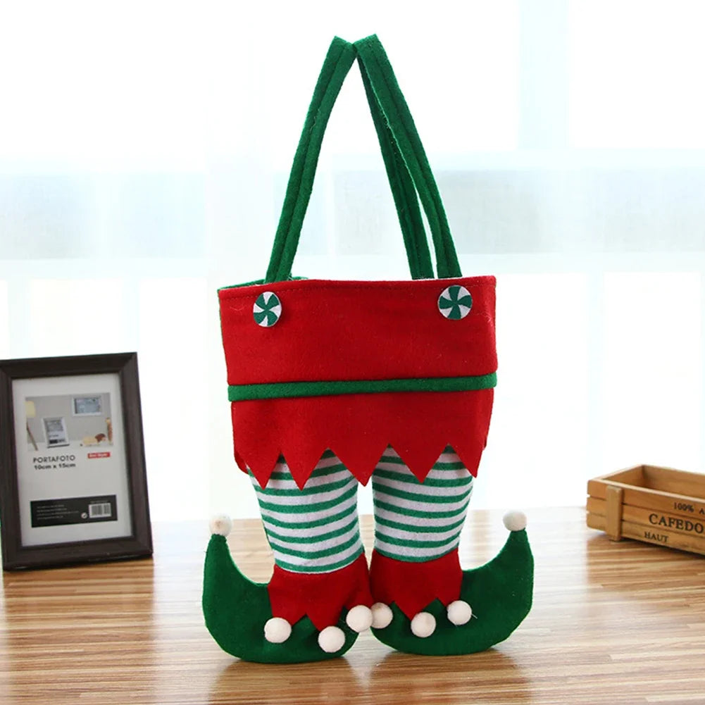 10-1pcs Christmas Candy Bags Santa Gift Bag Christmas Decorations 2023 Navidad Xmas Gift Bags Cristmas Candy Bags Velvet Bags