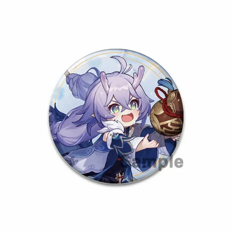 Honkai Star Rail Badge Himeko FuXuan Bailu Jingliu Topaz Game Figure Brooches Cosplay Cute Enamel Pins for Backpack Jewelry Gift