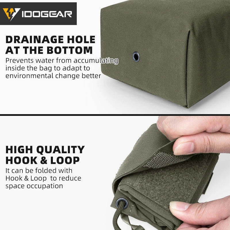 IDOGEAR Tactical Foldable Recycling Bag Dump Pouch MOLLE Drop Pouch durable Mini  35116