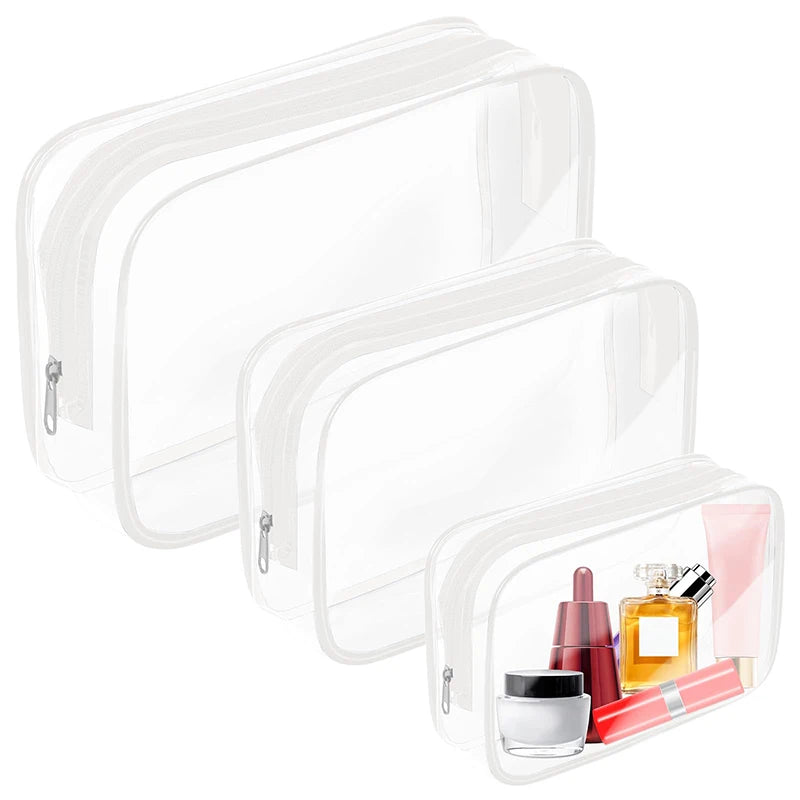 1/3pcs Transparent Storage Bags Women Makeup Cosmetic Cases Organizer Travel Waterproof Wash Pouch Holder Large Capacity PVC Bag