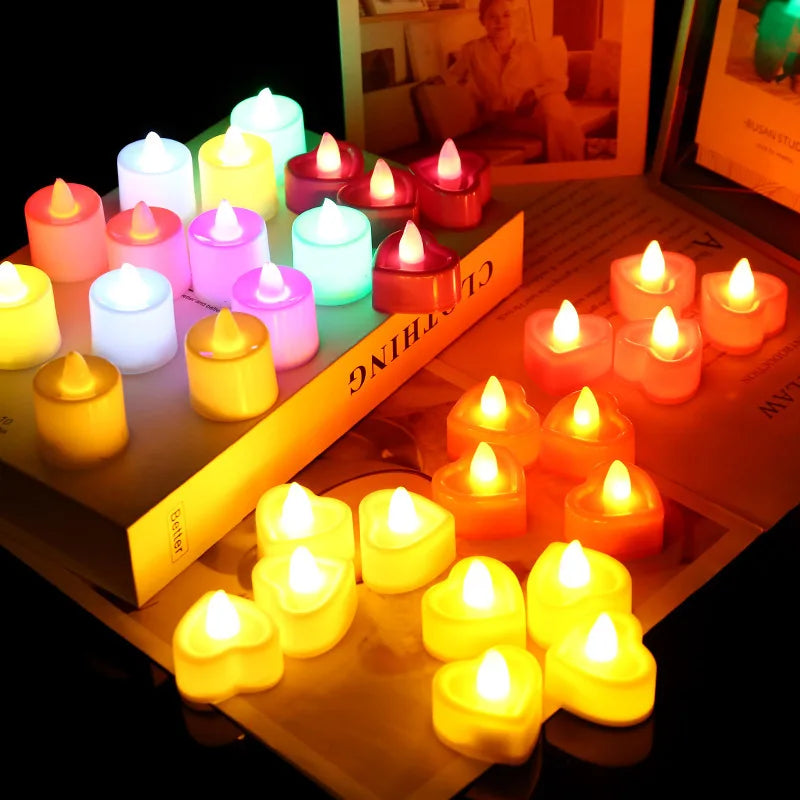 24Pcs Flameless LED Candle Lights Creative Wishing Led Tea Lamp Warm White Halloween Wedding Christmas Decoration Candle Light