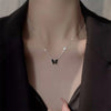 Summer 925 sterling silver black butterfly necklace female exquisite clavicle chain temperament pendant gifts to friends jewelry