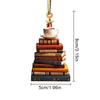 Creative 3D Bookshelf Christmas Pendant Acrylic Flat Printing Book Dogs Drop Xmas Tree Window Hanging Decor New Year Gifts