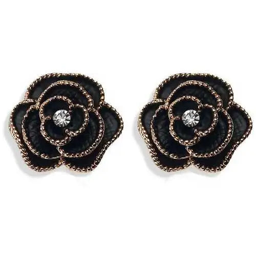 fashion women simple flower earrings elegant classic feminie camellia studs