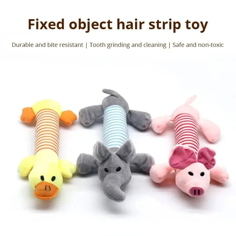 Molar Dog Toy Plush Supplies Fit For All Puppy Pet Squeak Chew Toy Funny Durable Chew Elephant Duck Pig Toy Pets Supplies