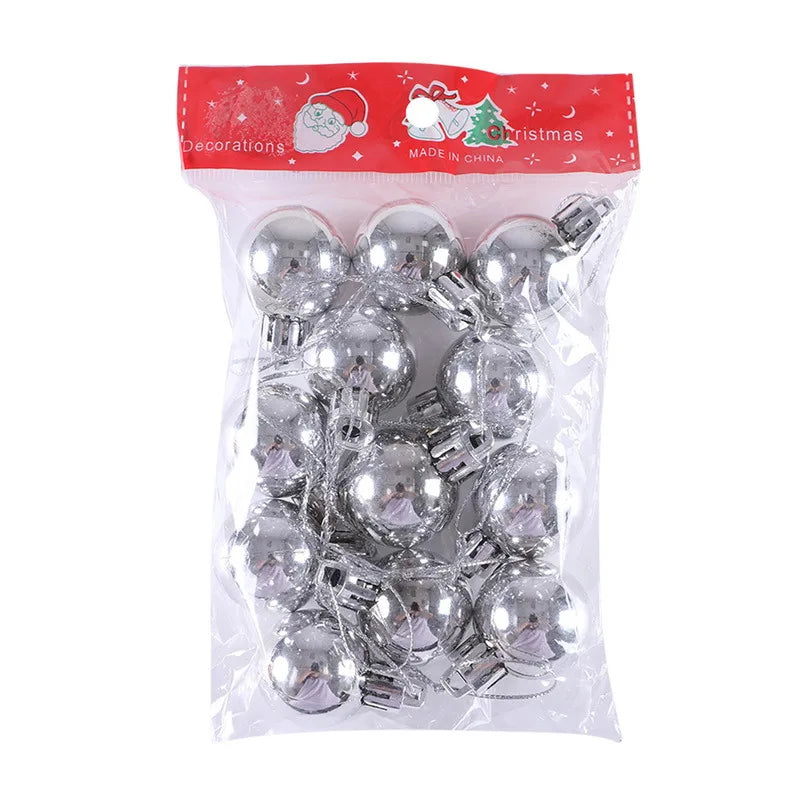 24PCS Christmas Balls Christmas Tree Ornaments Ball Xmas Hanging Tree Pendants Home Party Decor 2025 New Year Gift Noel Navidad