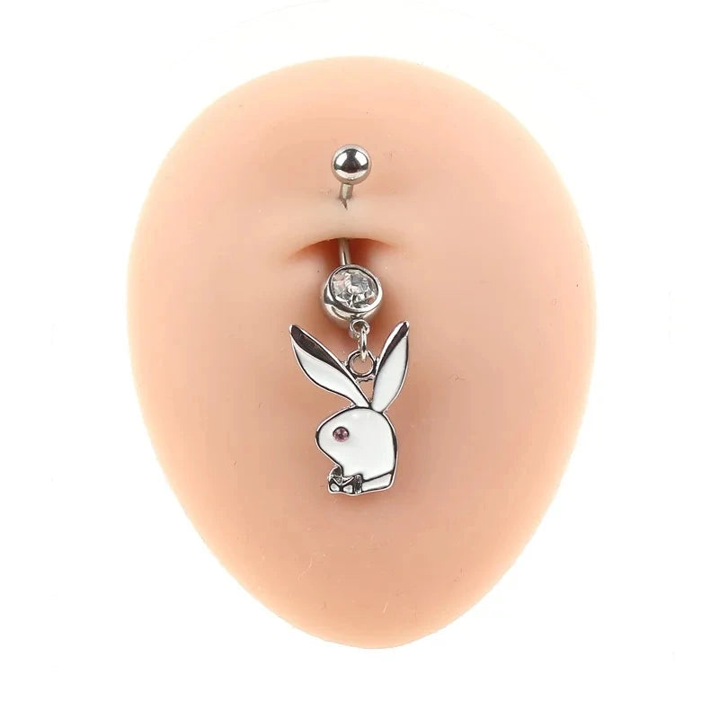 Surgical Steel Cute Rabbit Belly Button Rings for Women Navle Rings Belly Piercing Jewelry Body Jewlery