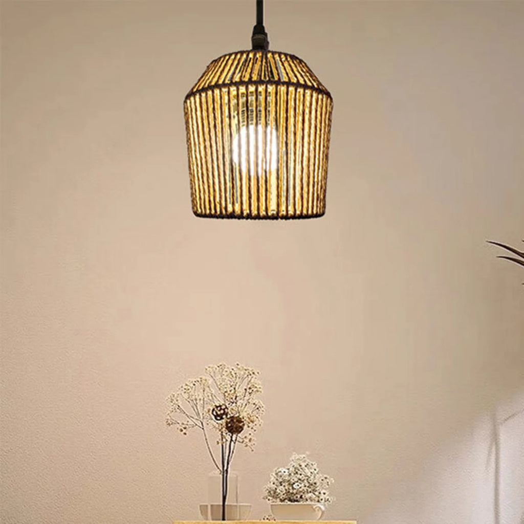 Rattan Lamp Shade Pendant Light Decor Rattan Lampshade for Chandelier Wall Sconces Light Fixture Pendant Light Wall Lamp Bedroom