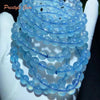 Meihan Natural A+++ Sky Blue Aquamarine smooth round loose beads bracelets gemstone for jewelry making design DIY gift