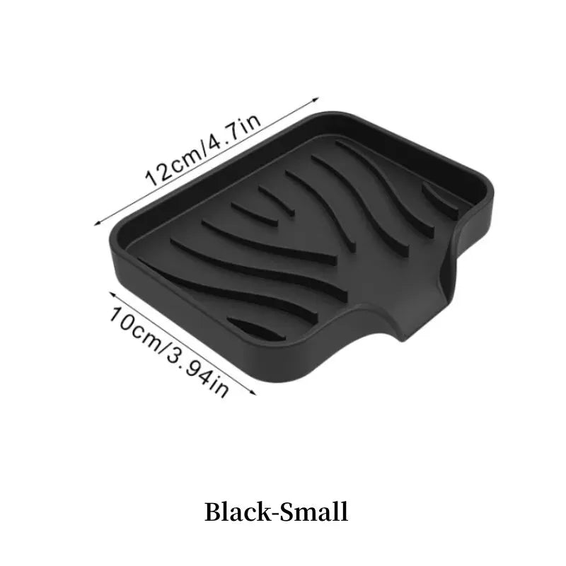 1 Pcs Silicone Soap Tray/Stand, Self-Draining Soap Pad,Multifunctional No-Punch Sink Tray Storage Rack for Bathroom Kitchen