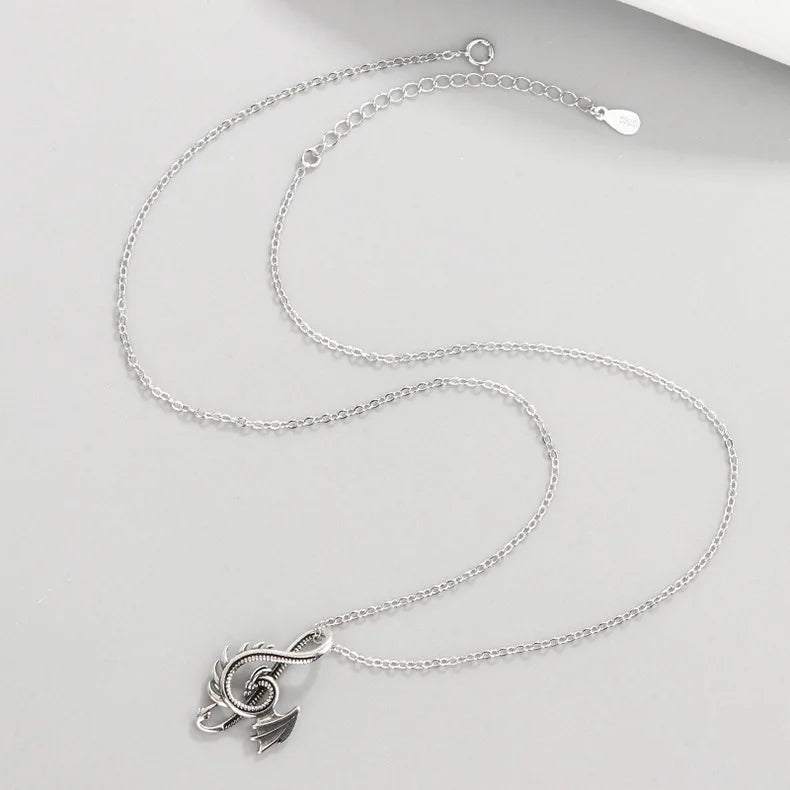 Fashion 925 Sterling Silver Dragon Wedding Necklaces For Women High Quality Designer Jewelry  Accesories  Items