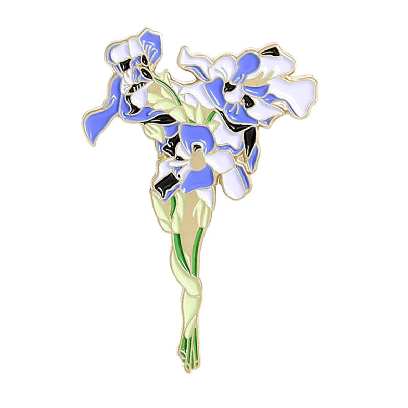 Flower Brooch Simulation Flower Plant Brooch Lily Tulip Sunflower Iris Morning Glory Lotus Clothing Brooch Badge Lapel Pins