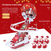 Automatic Climbing Ladder Santa Claus Doll Electric Christmas Rail Slide Music Toy Christmas Tree Ornaments Decoration Kids Gift