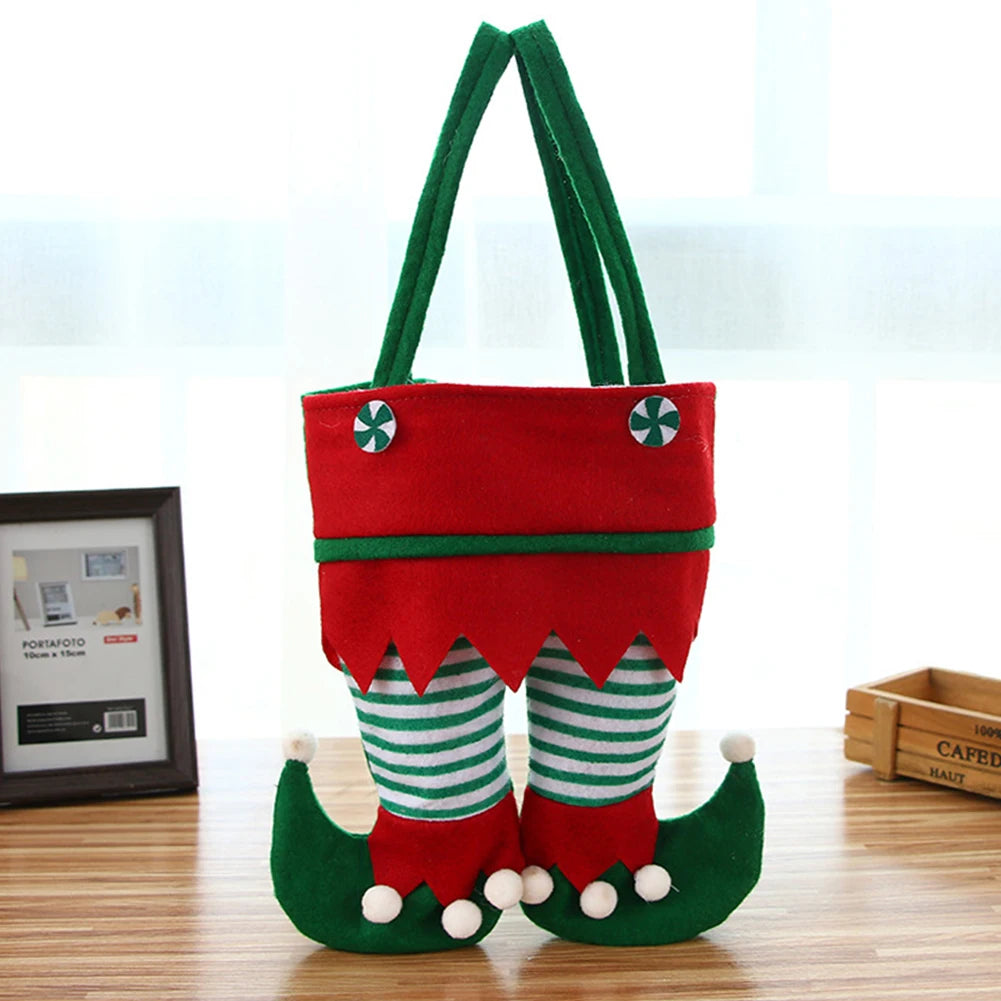 10-1pcs Christmas Candy Bags Santa Gift Bag Christmas Decorations 2023 Navidad Xmas Gift Bags Cristmas Candy Bags Velvet Bags