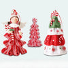 Christmas Soft Pottery Pendant Cute Angel Candy Tree Hangable Charm Ornament for Indoor Outdoor Garden Yard Xmas Tree Decors