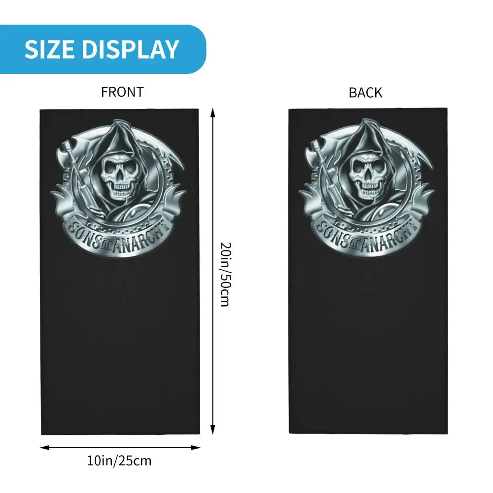 Custom TV Show Sons Of Anarchy Bandana Neck Warmer Men Women Winter Ski Hiking Scarf Gaiter Face Cover