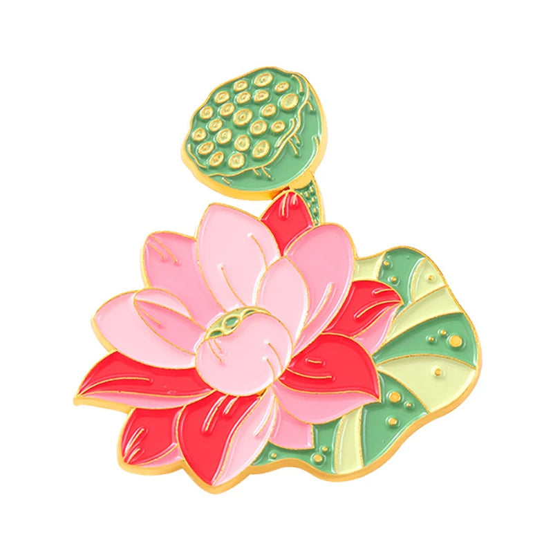 Flower Brooch Simulation Flower Plant Brooch Lily Tulip Sunflower Iris Morning Glory Lotus Clothing Brooch Badge Lapel Pins