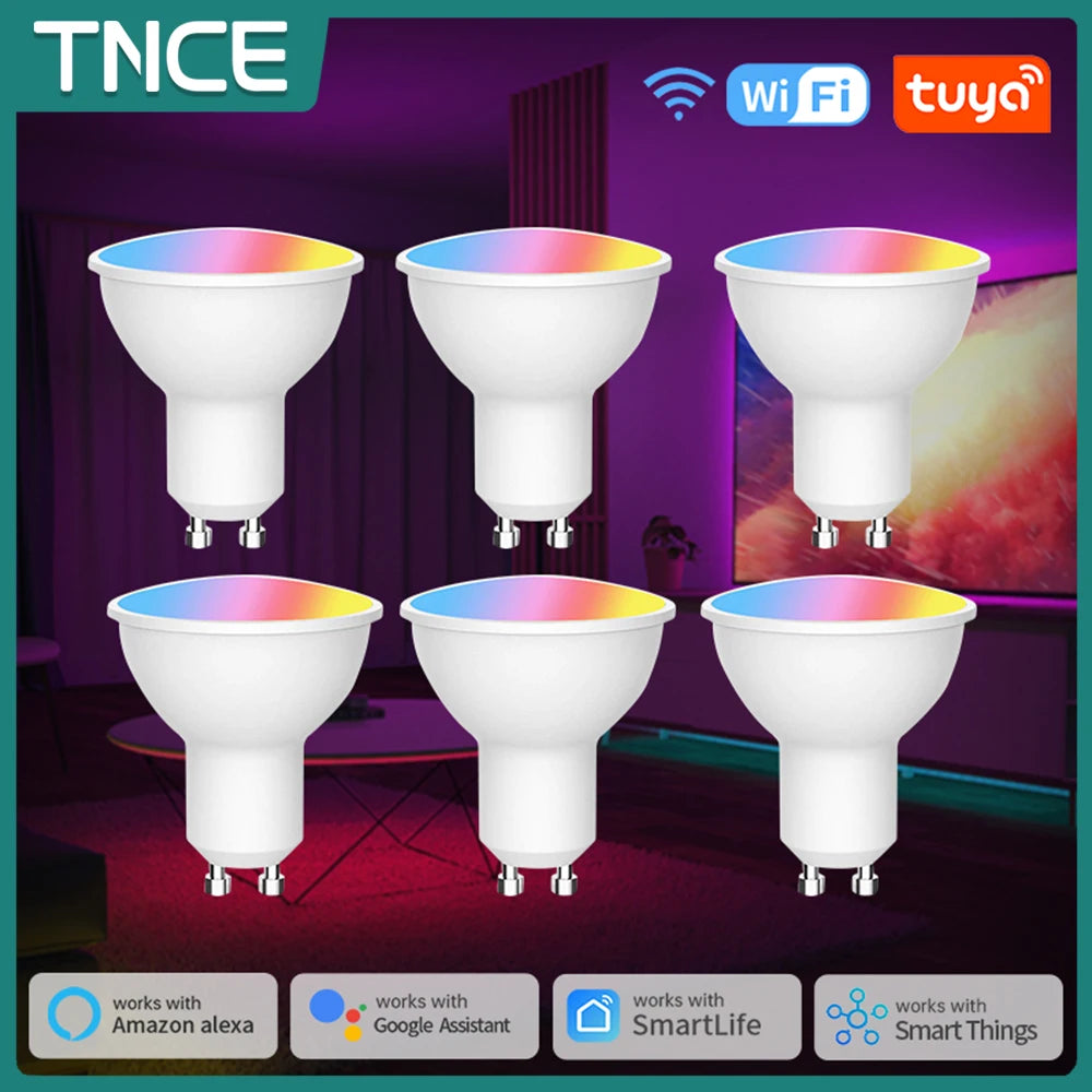 TNCE GU10 Zigbee/Bluetooth/Wifi Smart LED RGB C+W Dimmable Lamps Smart Home APP Control Spotlight Bulb For Alexa Google Home