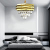 Gold round modern crystal ceiling chandelier K9 Crystal 3 level light ceiling pendant lamps for the living room foyer staircase