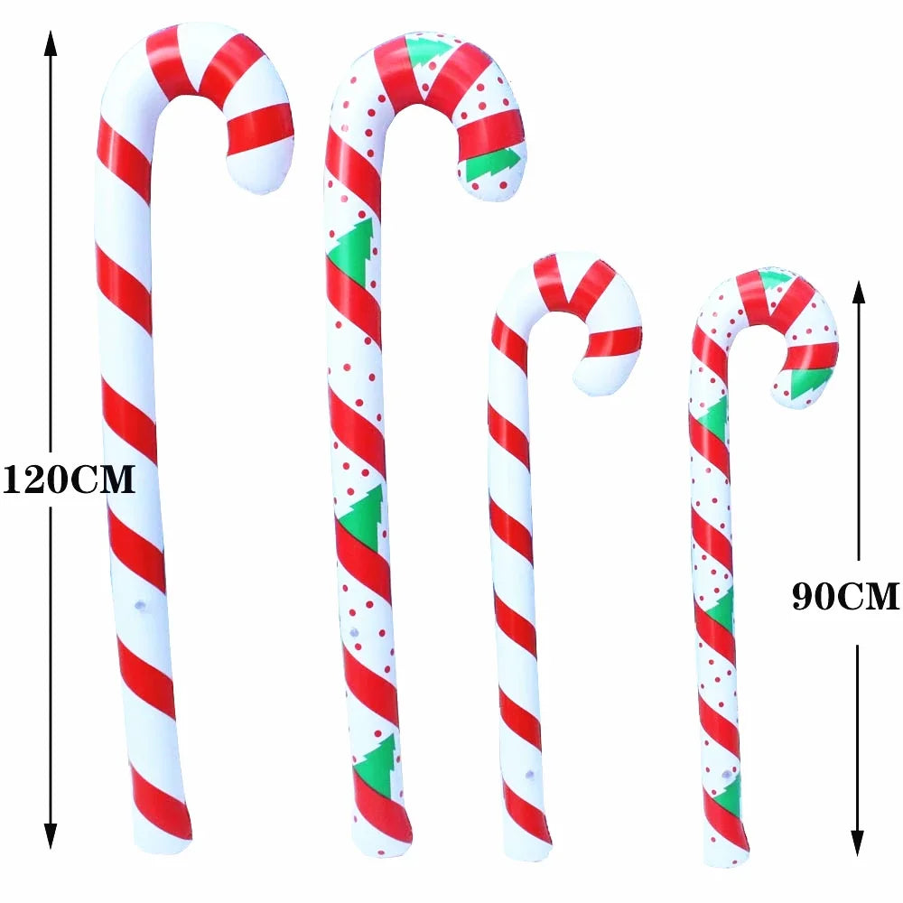 90CM Inflatable Christmas Candy Canes Inflatable Candy Sticks for Christmas Indoor Outdoor Decoration 2023 New Year Party Favors