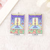 12Pcs 38*25MM Constellations Tarot Card Charms Magical Divination Crafts Acrylic Board Jewelry Necklace DIY Accessories