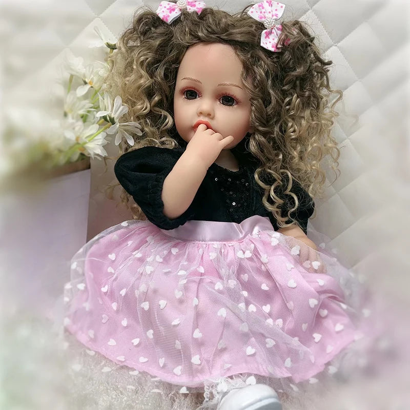 55cm Reborn Baby Doll  Full Body Silicone Waterproof Toddler 22 inch Girl Doll Princess Lifelike Sof Touch Toy Christmas Gift