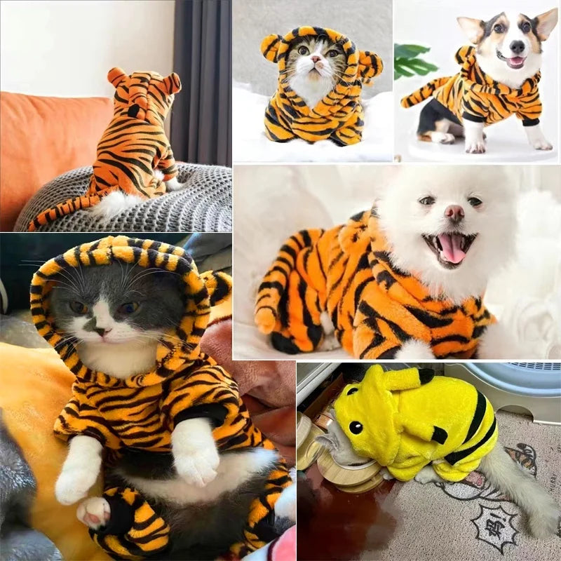 Warm Flannel Clothes for Pets, Soft and Comfortable, Cosplay Clothes, Teddy, Corgi, Puppy Costumes, Cute, Winter