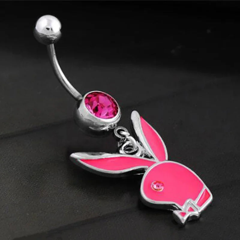 Surgical Steel Cute Rabbit Belly Button Rings for Women Navle Rings Belly Piercing Jewelry Body Jewlery