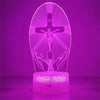 Jesus Cross 3D LED Night Light for Friends Xmas Easter Room Decor Gifts Crucifix Optical Illusion Desk Table Lamp Nightlight