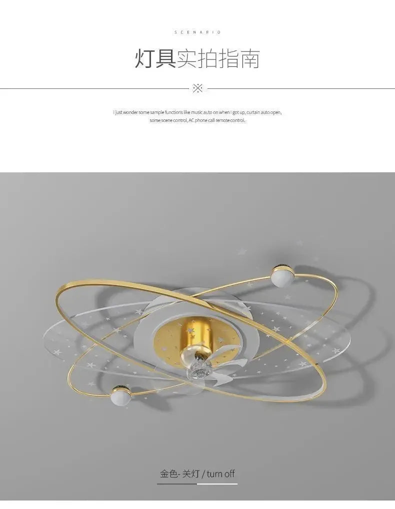 Modern Minimalist Ceiling Lamps For Living Room Fan Lights Intelligent Home Bedroom Restaurant Silent Fan Pendant Light Fixtures