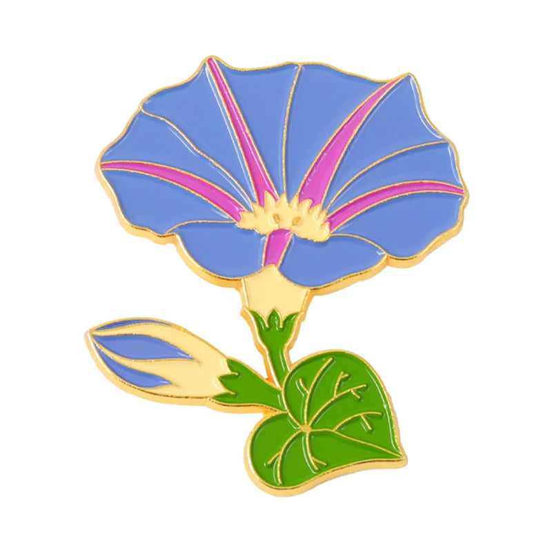 Flower Brooch Simulation Flower Plant Brooch Lily Tulip Sunflower Iris Morning Glory Lotus Clothing Brooch Badge Lapel Pins