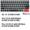 Keyboard Cover for Macbook Air 13 11 Pro 14/16 M1 Touch Bar 15 12 Retina Silicone Protector Skin A2179 A2337 A2338 A2442 US EU