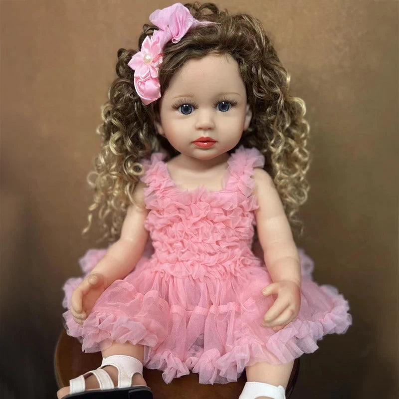 55cm Reborn Baby Doll  Full Body Silicone Waterproof Toddler 22 inch Girl Doll Princess Lifelike Sof Touch Toy Christmas Gift