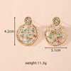 Colorful Dried Flower Earring Unique Epoxy Resin Pressed Flower Earring Women Natural Floral Geometric Boho Earring Wholesale