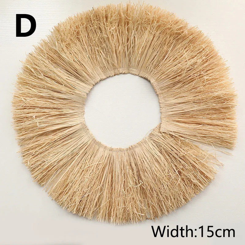 Natural Jute Fringe Trim Raffia Straw Tassels Lafite Grass Wedding Garland For Home Furniture Background Craft Wall Decoration