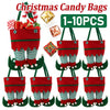 10-1pcs Christmas Candy Bags Santa Gift Bag Christmas Decorations 2023 Navidad Xmas Gift Bags Cristmas Candy Bags Velvet Bags