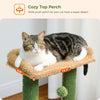 Cactus Cat Tree Cat Tower for Indoor Cats with Large Cat Condo Cat Scratching Post for Cats with Deep Hammock Cozy Top Perch