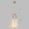 Gold Hanging Ring Pendant Lights Warm White LED Hanging Lamp Restaurant Bar Cafe Lighting U Shape Pendant Lamp