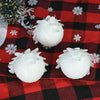 3pcs/Box Christmas Tree Ornaments White Glitter Petal Shape Balls Foam Snow Ball Christmas Pendants New Year Home Hanging Decor