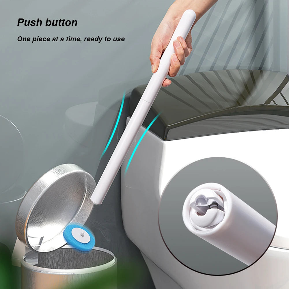 Toilet Brush with Long Handle Wall-mounted Bathroom Cleaning Tools Eco-Friendly Disposable Brush Head WC Cleaner Brush Scrubber