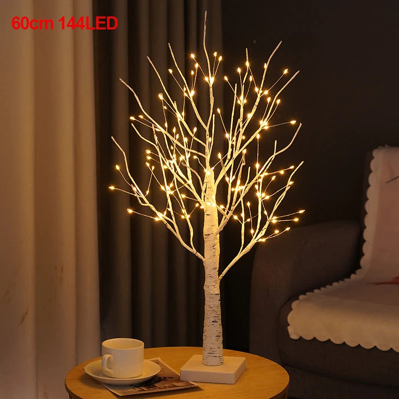 Hot Easter Tree With 24/144 Led Lights White Light Up Mini Twig Tree Lamp Decorations For Hanging Christmas Festival Ornaments