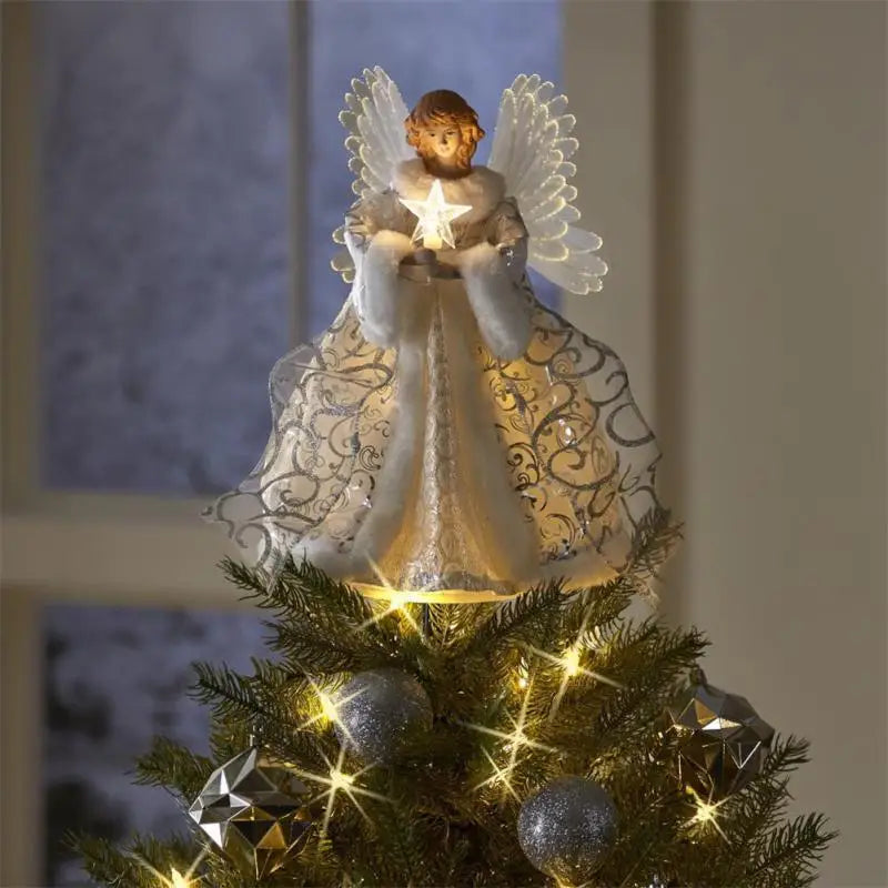 2025 Christmas Tree Topper Angel Fairy LED Light Up Three-dimensional Christmas Tree Top Decoration Ornament