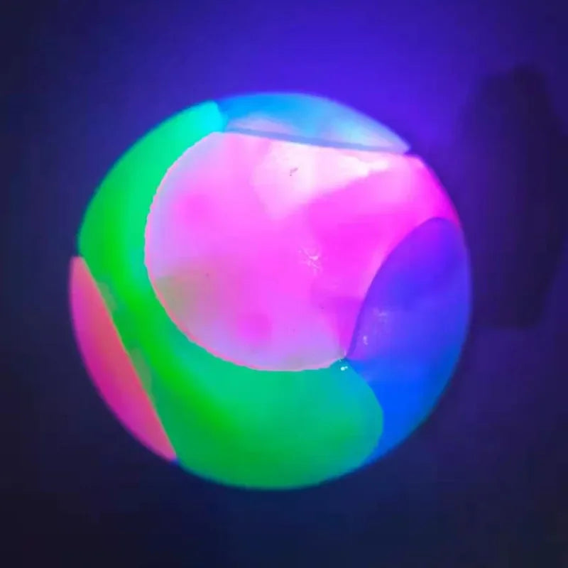 LED Glowing Ball Dog Toy Molar Ball  Balls Flashing Elastic Ball Pet Color Light Ball Interactive Toys For Puppy Cats Dog